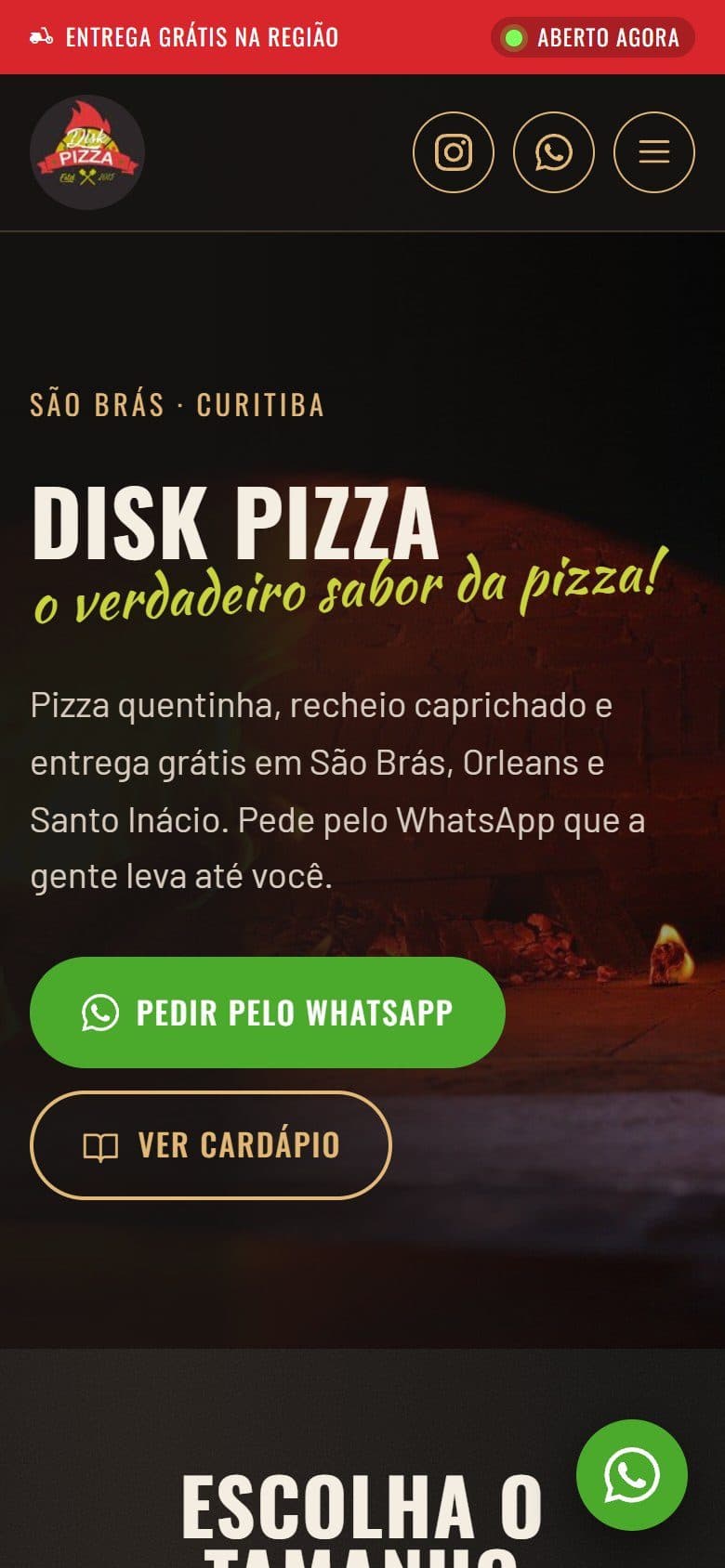 Disk Pizza — No celular