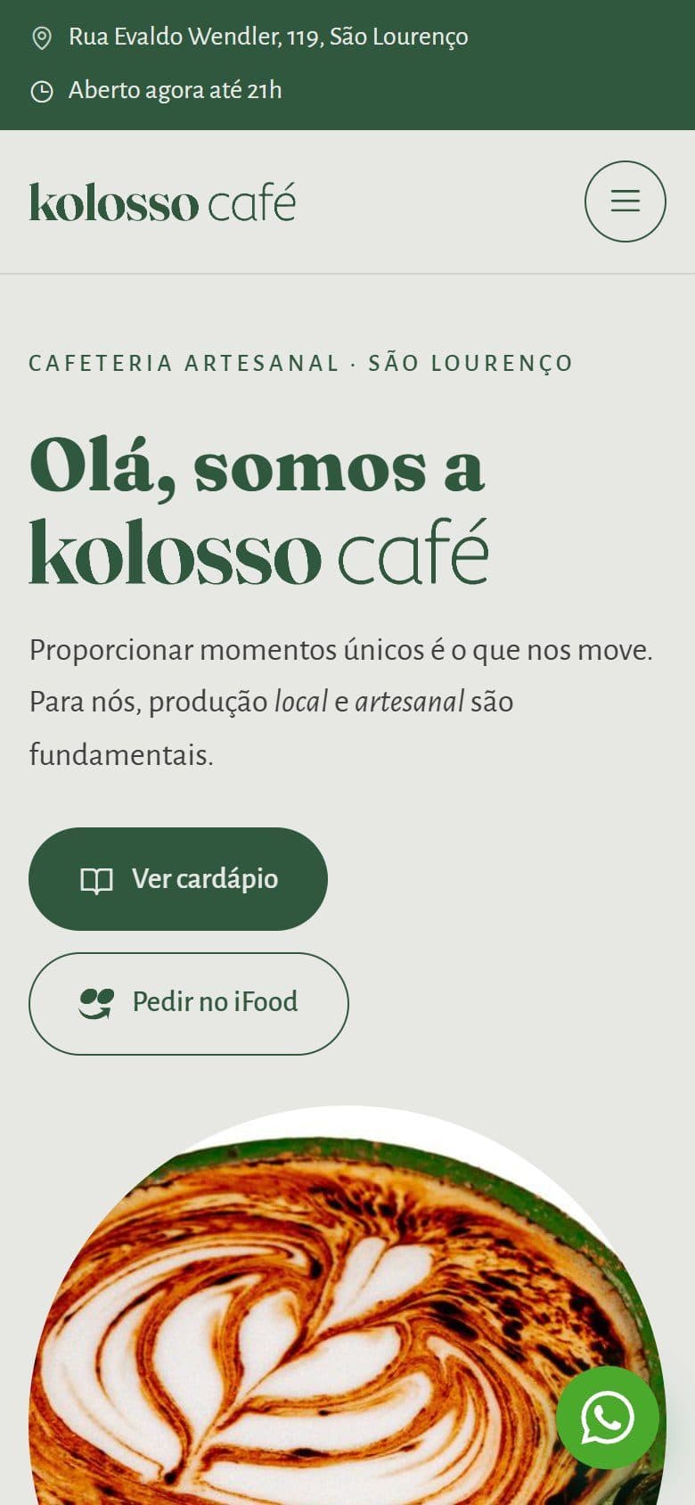Kolosso Café — No celular